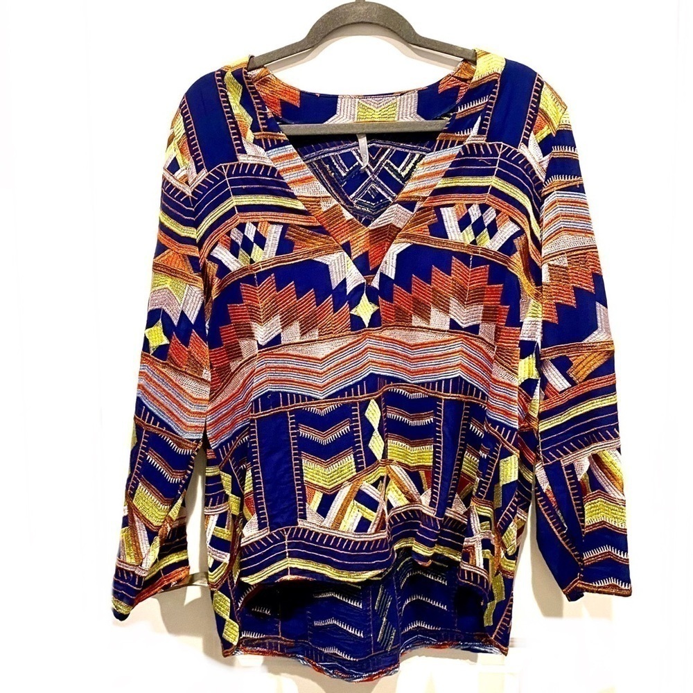 Embroidered v-neck blouse